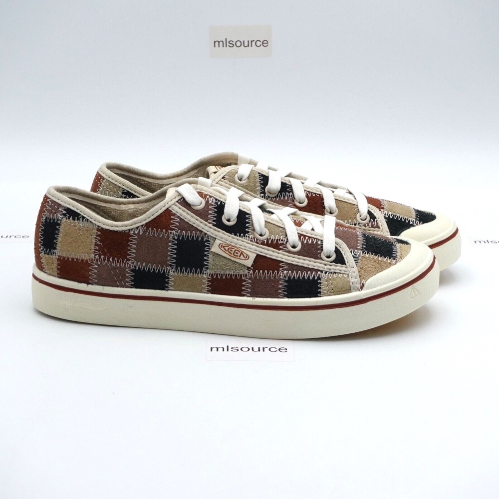 Keen Women's Plaid Low-Top Sneakers in Black, Tan, Rust - Picture 3 of 6